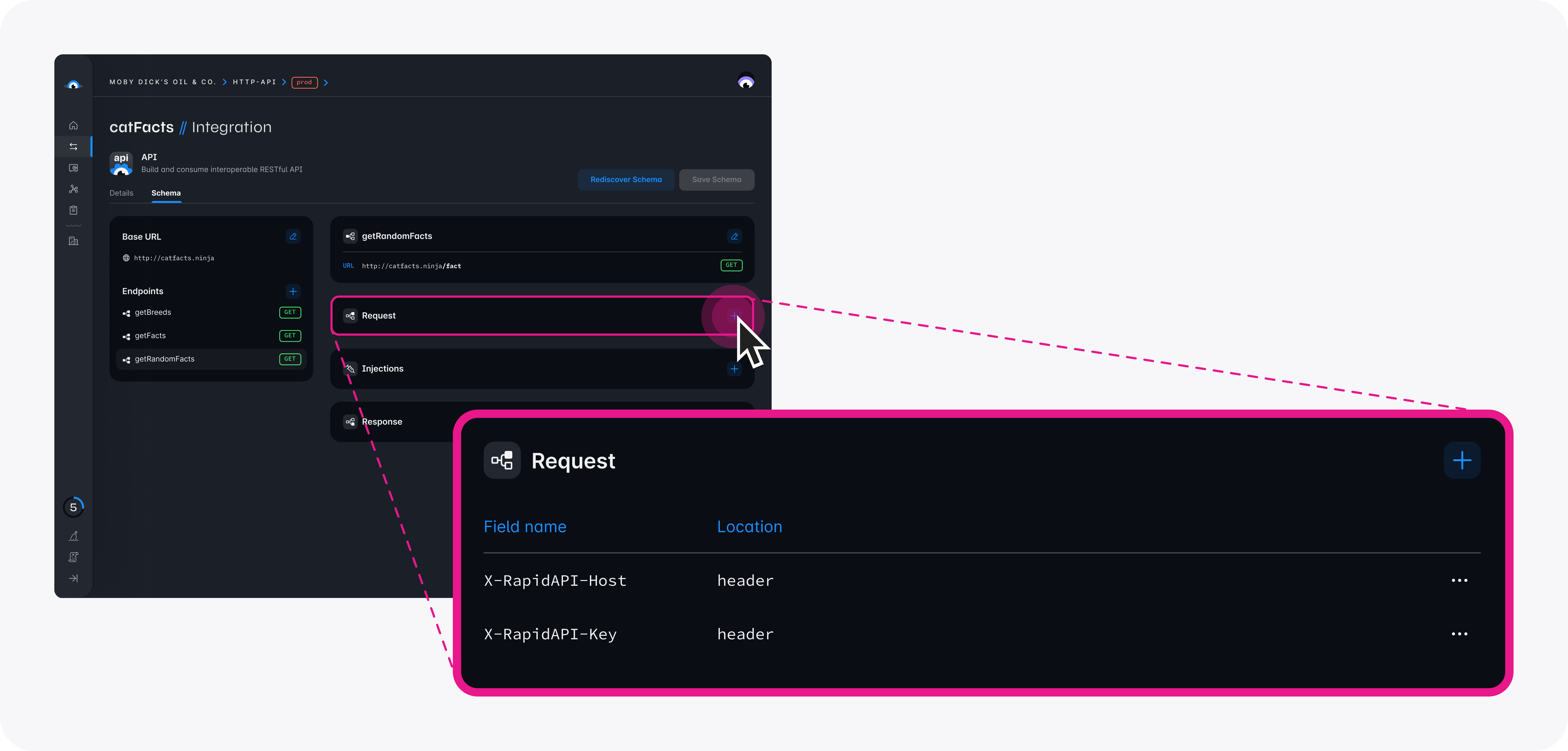 Headers in console