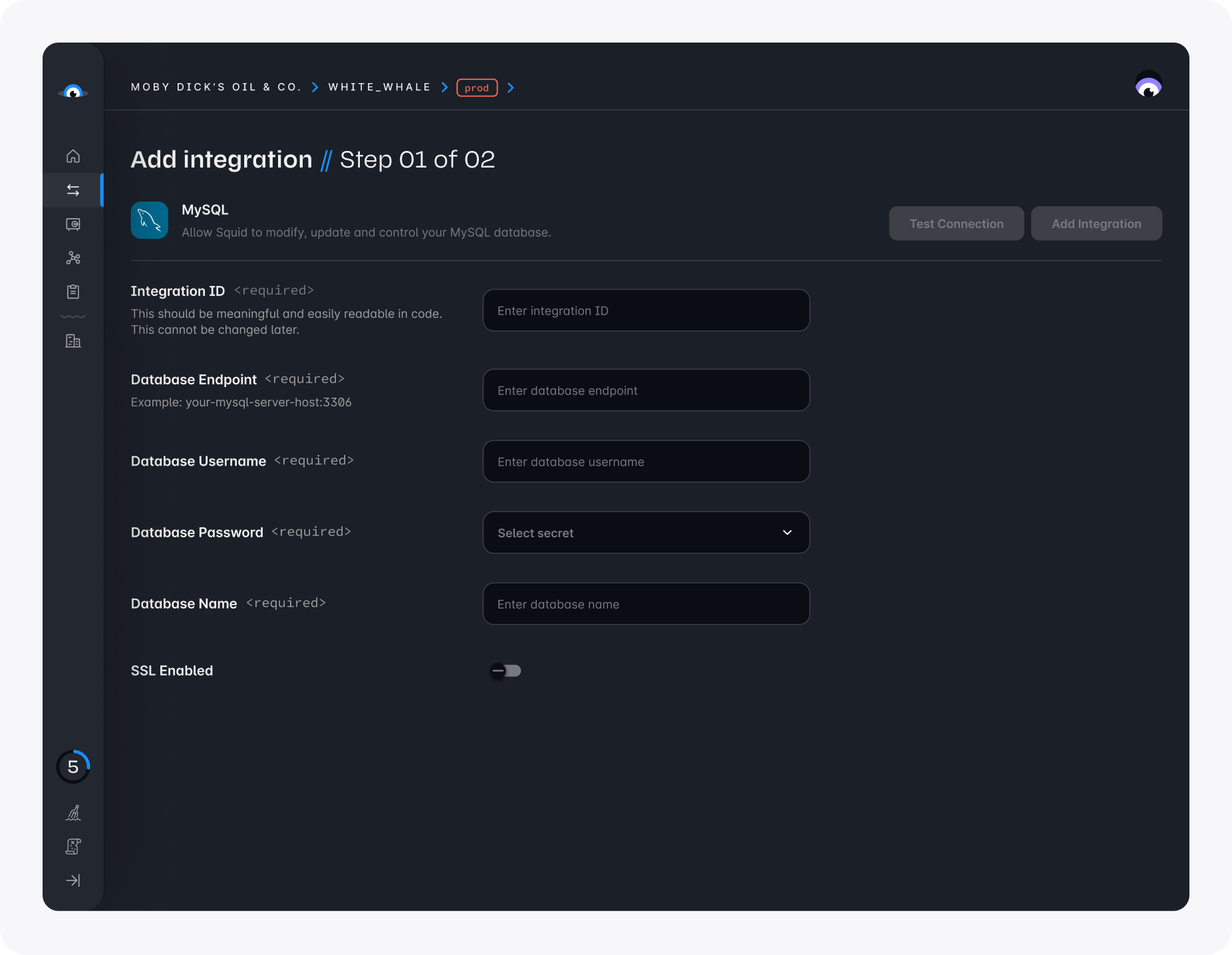 MySQL integration