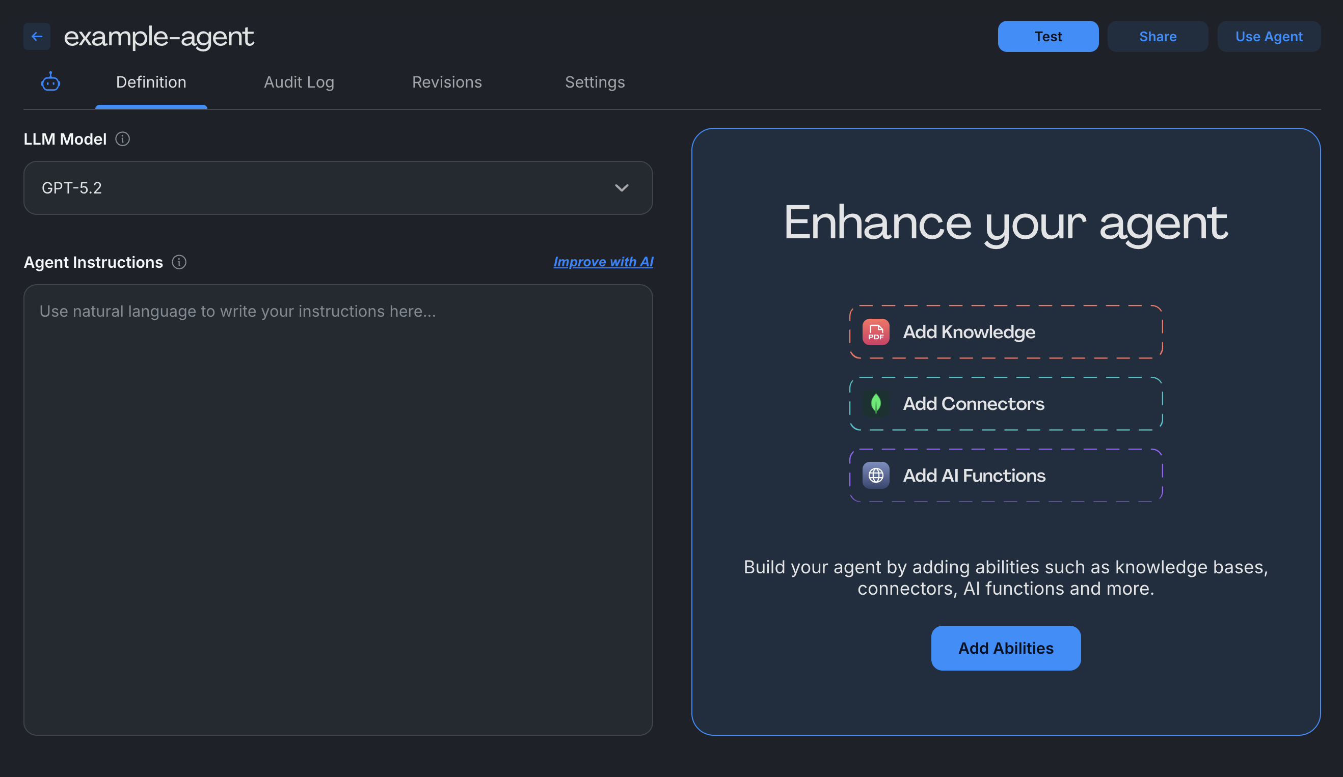 Creating an agent - Step 3